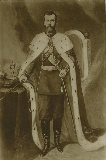 Nicola II con gli abiti dell'incoronazione 