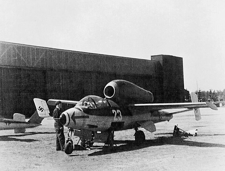 He-162 capturado, en Francia.