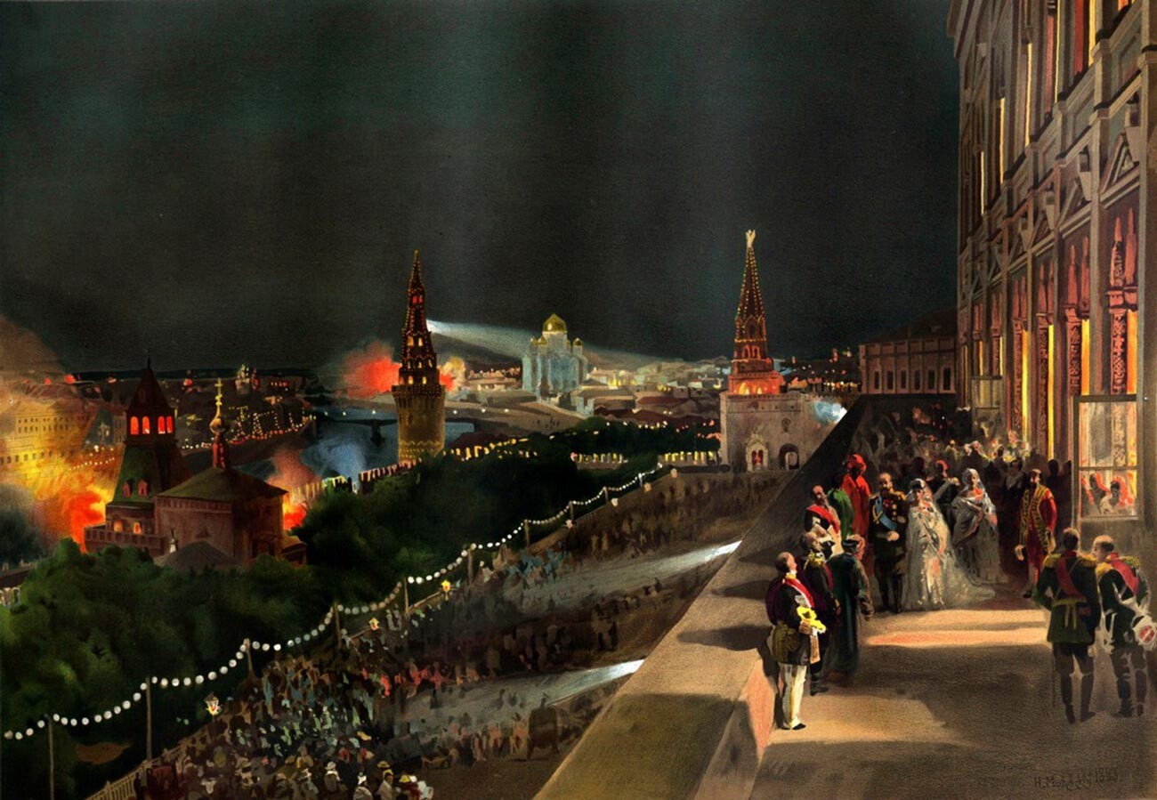 Osvetlitev Moskve med kronanjem leta 1883 