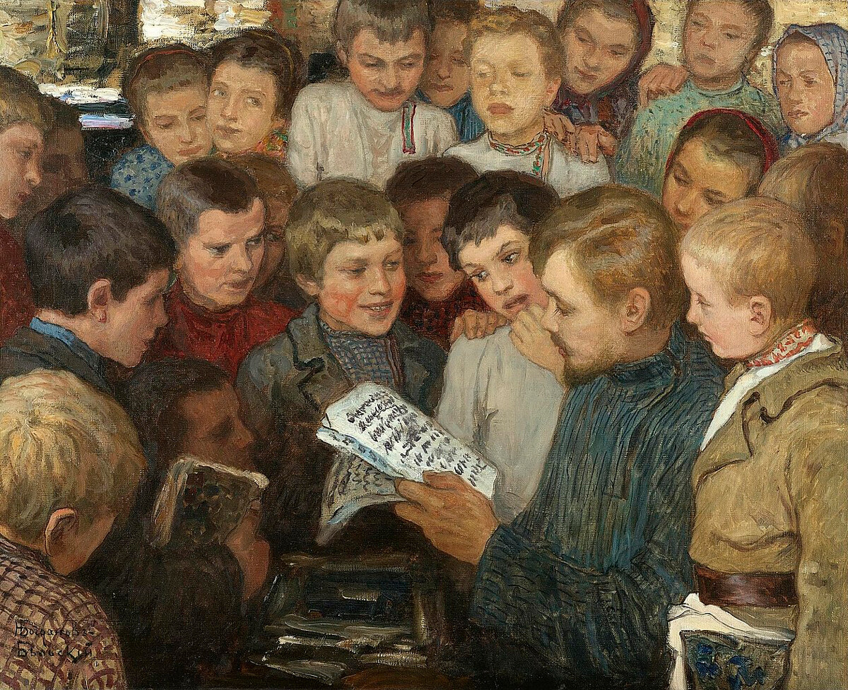 Николај Богданов-Бељски. Сеоска школа, из 1890-их.