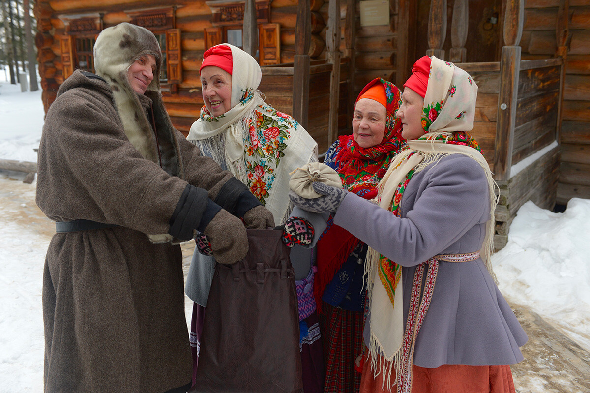 At the Malye Korely Museum of Wooden Architecture in the Arkhangelsk Region.