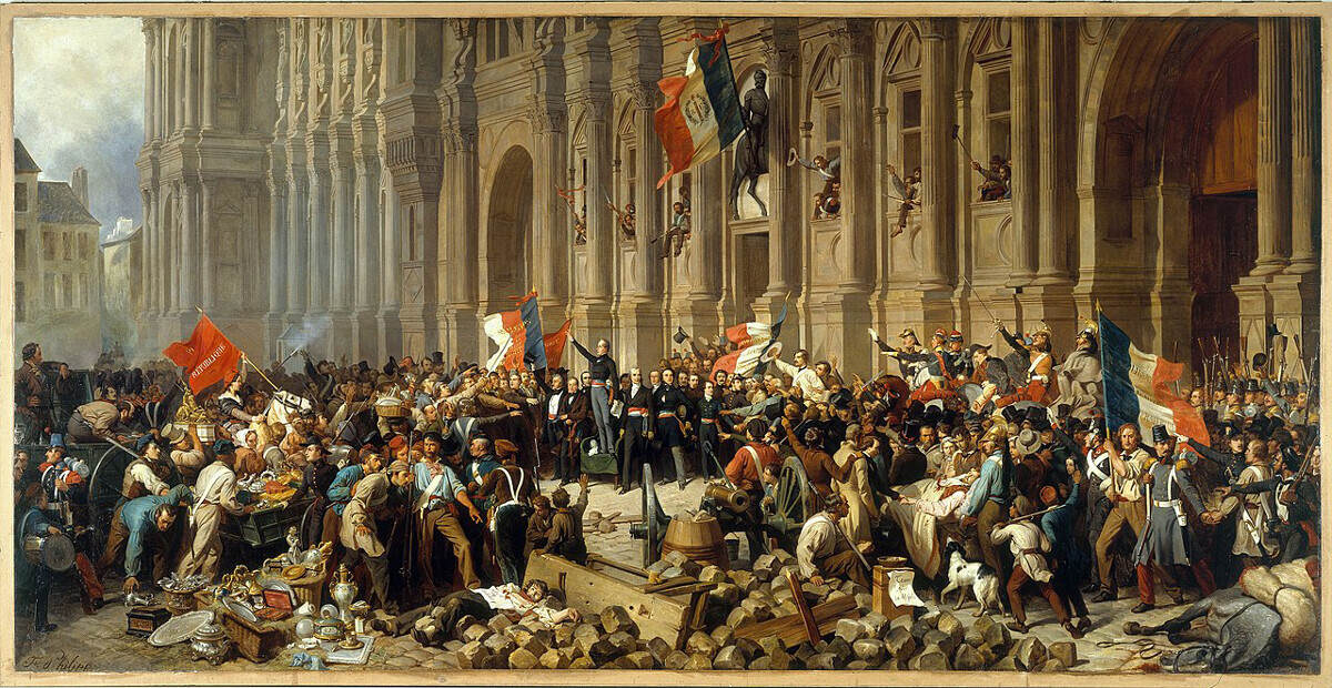 Анри Феликс Емануел Пилипото: Ламартен го одбива црвеното знаме пред хотелот Де Вил 1848.