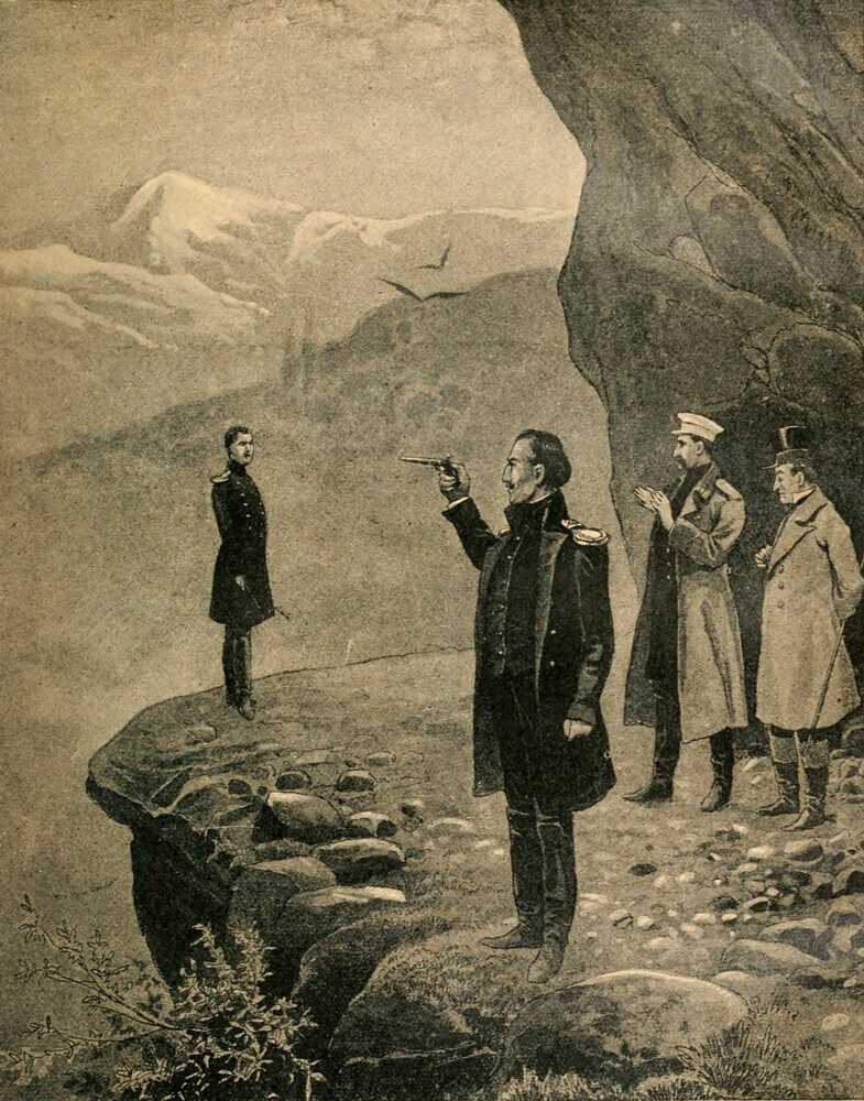 Илустрација на В. А. Пољаков за романот на М. Ј. Лермонтов „Херој на нашето време“.
