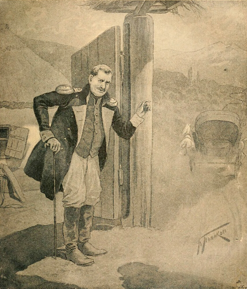 Илустрација на В. А. Пољаков за романот на М. Ј. Лермонтов „Херој на нашето време“.