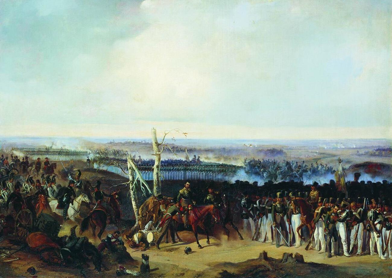 Izmailovski polk gardistov v bitki pri Borodinu 

