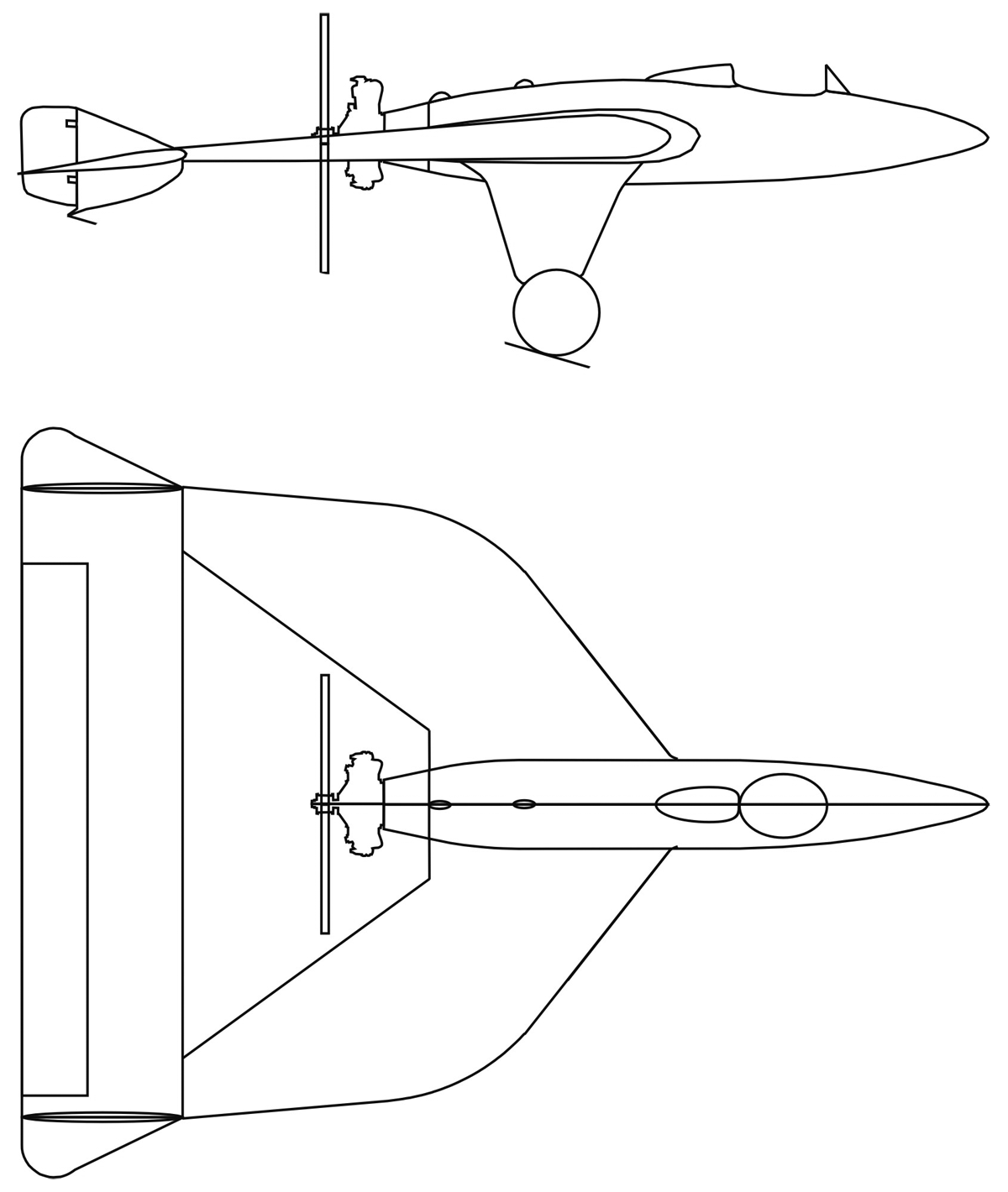 El esquema lineal del avión