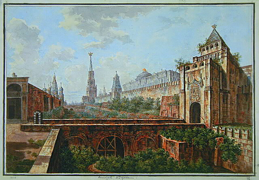 Никољска капија Кремља и Алевизов ров, Ф. Алексејев, ученици, 1800-их.