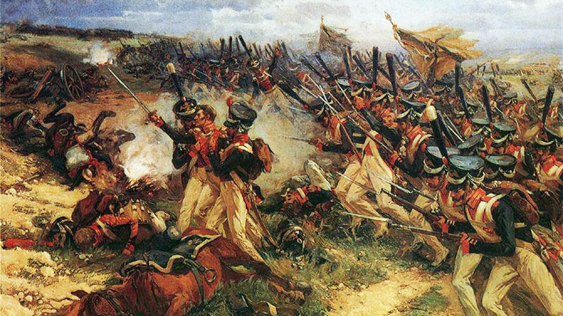 Битката кај Бородини, 1812 година. Нападот на рускиот Литвански лејб-гардиски полк.
