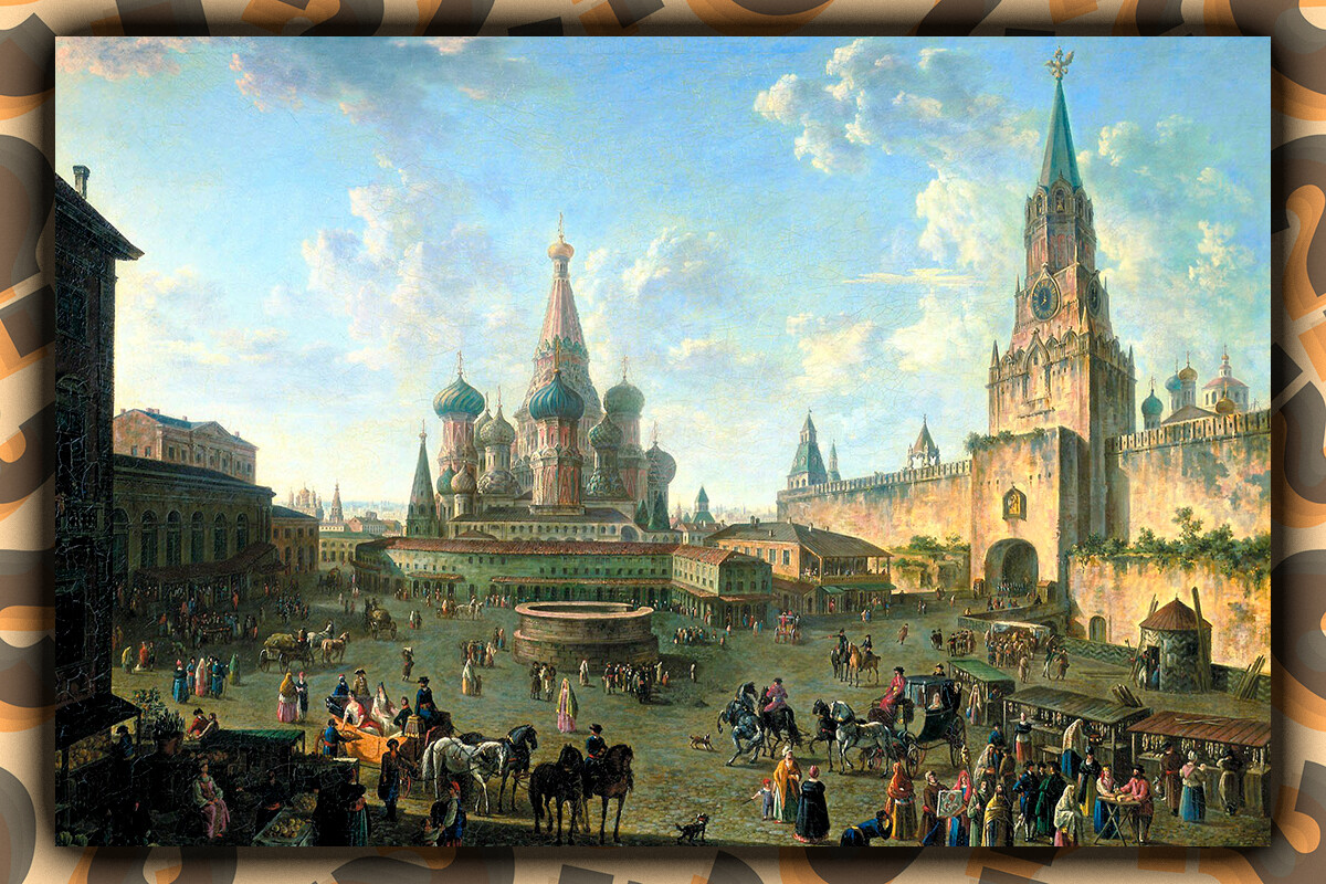 Lapangan Merah di Moskow, 1801, oleh Fedor Alekseev.