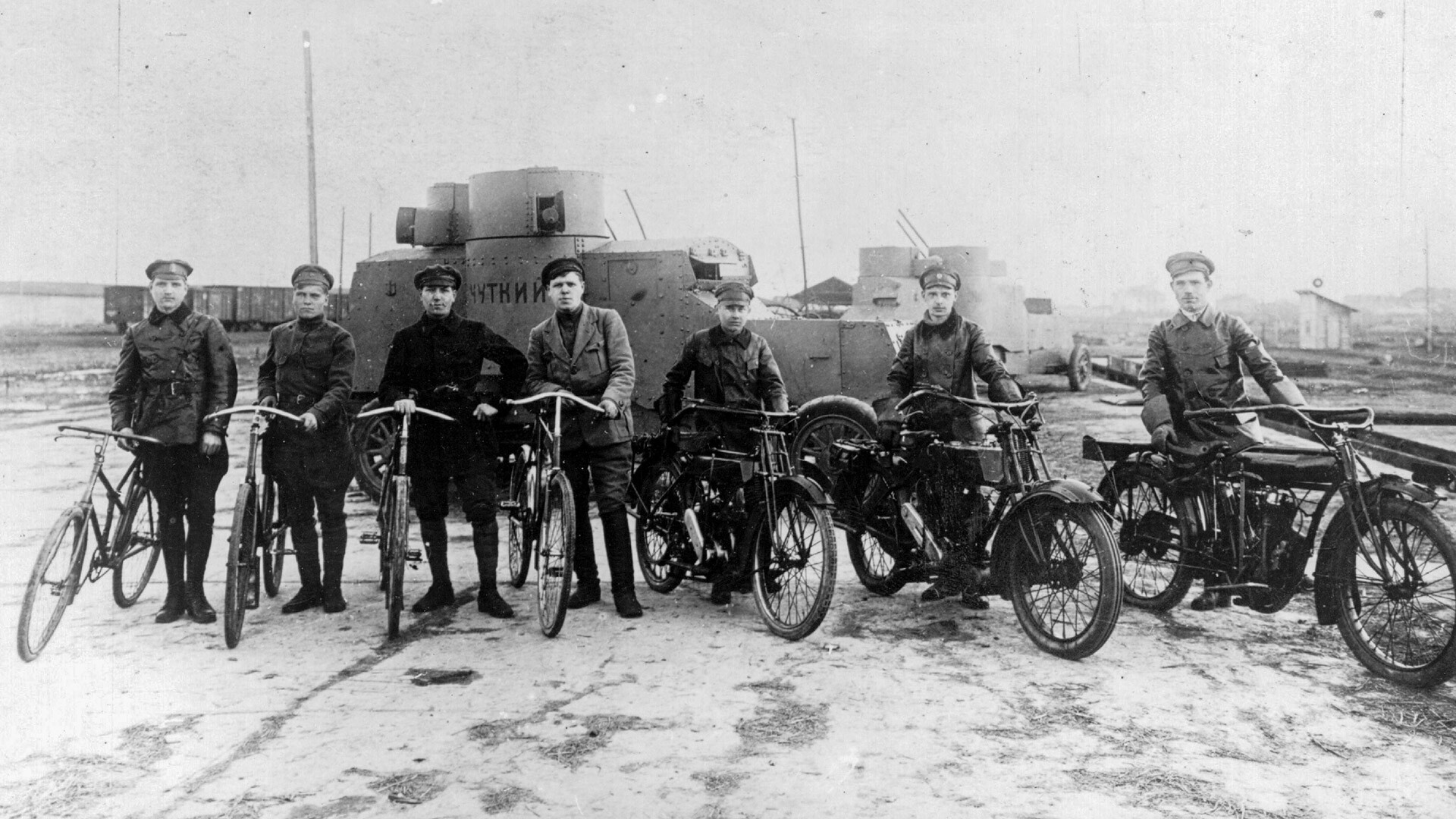 Members of a Boshevik mechanised unit in 1919. 