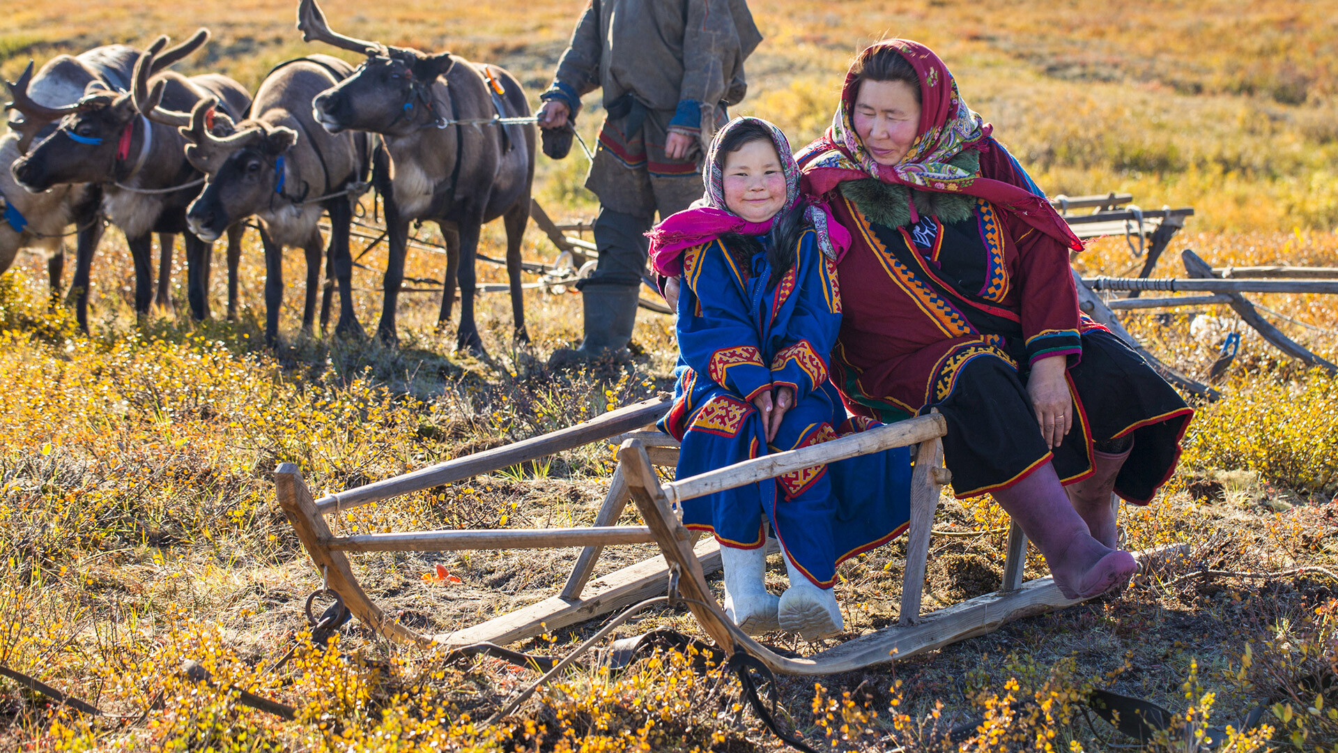 Yamal, the family of Nenets people in the tundra.