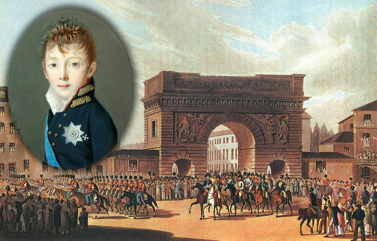 „Влегувањето на руските сили во Париз. 31 март 1814“ непознат автор 1815, Санкт Петербург // Николај I, портрет од детството, 1869.

