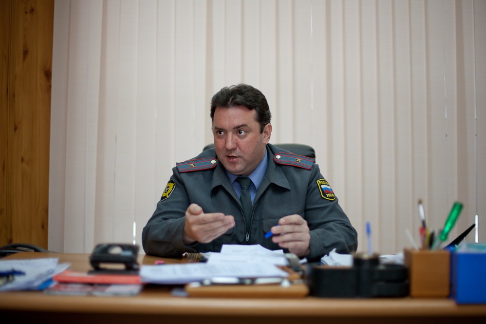 Yury Matyukhin at his desk.