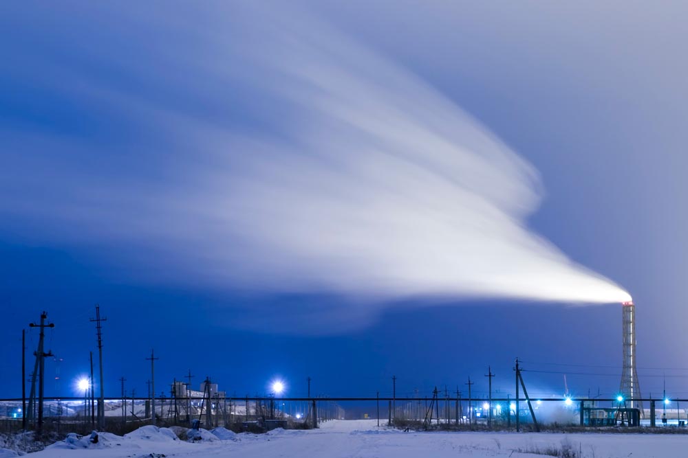 A thermal power plant in the north of Russia.