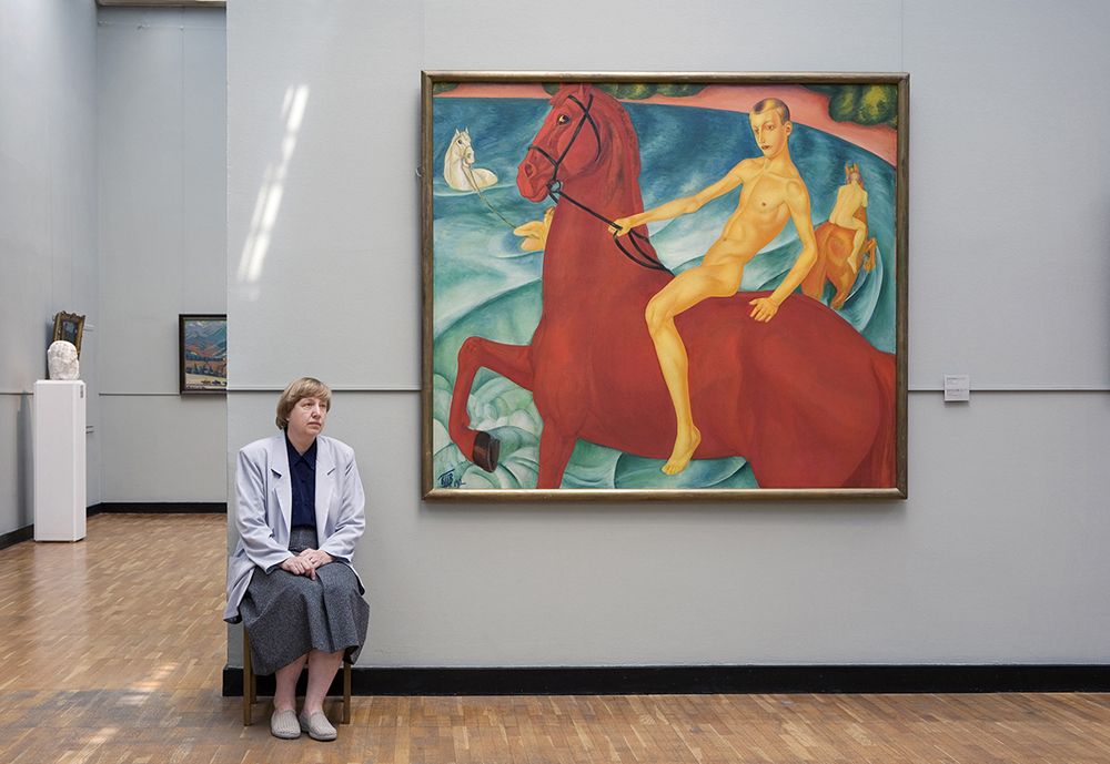 "Il bagno del cavallo rosso", Kuzma Petrov-Vodkin, Galleria Statale Tretjakov