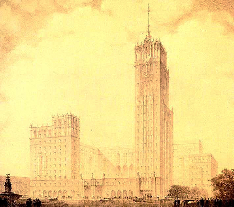 V. Oltarjevsky s'est immergé dans la théorie architecturale et la construction de hauts édifices. Il a accordé une attention particulière aux techniques multiples de conception et d'ingénierie de gratte-ciel. Le projet d'Oltarjevsky n'a pas été mis en œuvre.