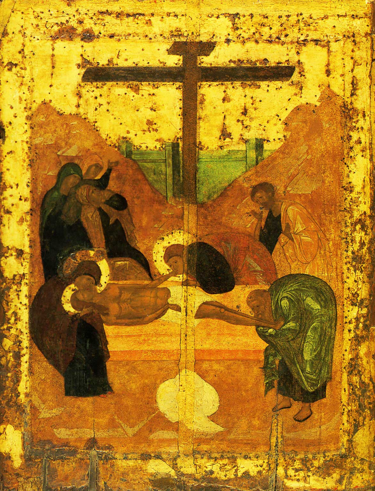 Skromni monah koji je cijeli život posvetio stvaranju fresaka i ikona, bio je poštovan i nadaleko poznat. No kasnije su ga generacije zaboravile i mnoga njegova djela su izgubljena. Čak i na početku 20. stoljeća, neki stručnjaci nisu sa sigurnošću mogli navesti barem jedno njegovo djelo. Posljednje godine života Andrej Rubljov provodi kao monah u Andronikovom manastiru u Moskvi. Rubljov umire od kuge 17. listopada, 1428. Pravoslavna crkva proglasila ga je za sveca. / Skidanje Isusa Krista s križa, 1425.