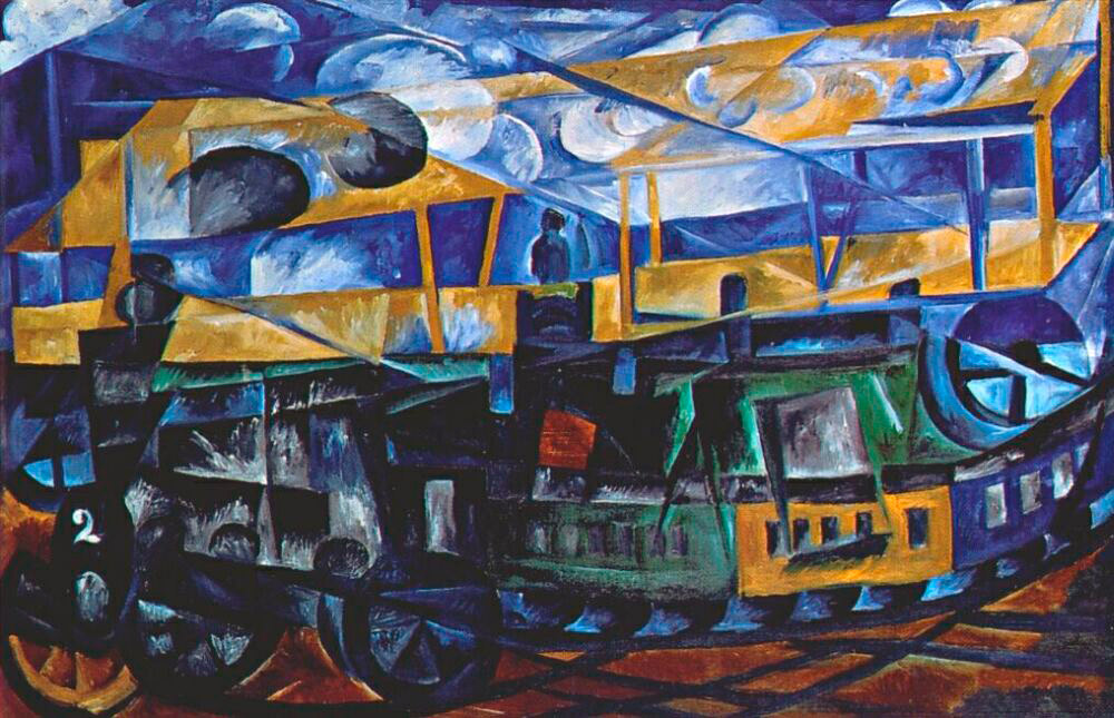 Oko godine 1910. otkriva kubizam i futurizam, i neke osobitosti tih pokreta nalaze svoje mjesto u njezinom opusu, kao ovdje u „Avionu nad tramvajem" (1913.)