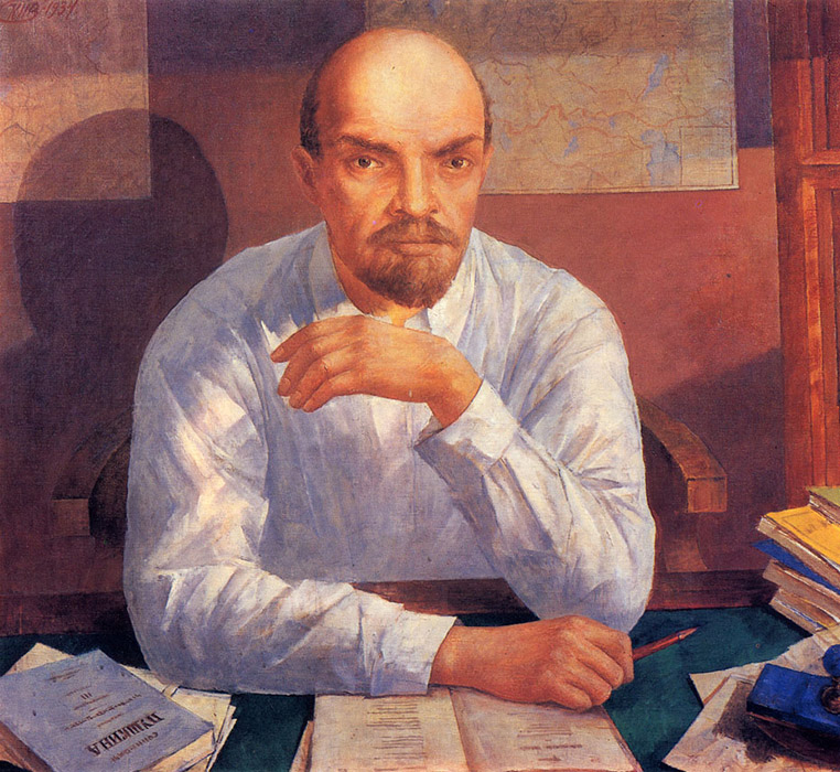 Petrov-Vodkin was an outstanding painter, unsurpassed draftsman, original theorist, natural-born teacher, gifted writer, and eminent public figure. He was a multitalented individual, a one-of-a-kind artist, and the son of his times, displaying various interests: from painting Russian icons to Vladimir Lenin, the leader of the Russian Revolution. // Portrait of Lenin, 1934