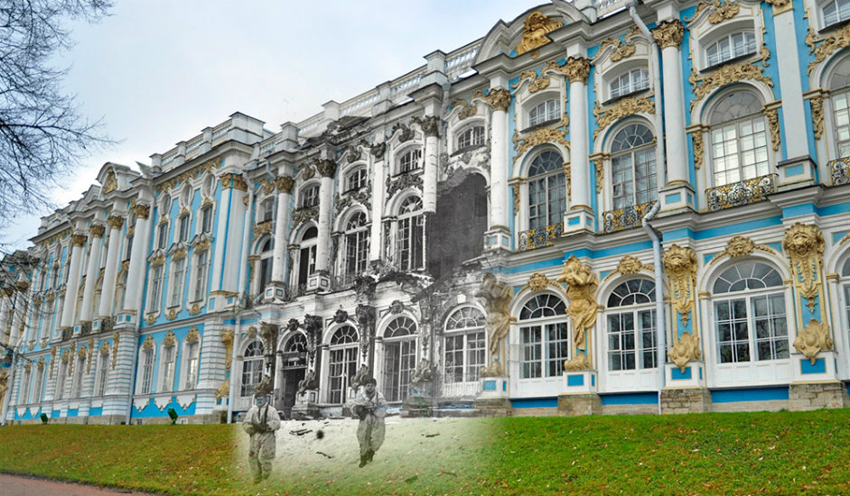 10/16. Совјетски обавештајци испред Јекатерињинског дворца.