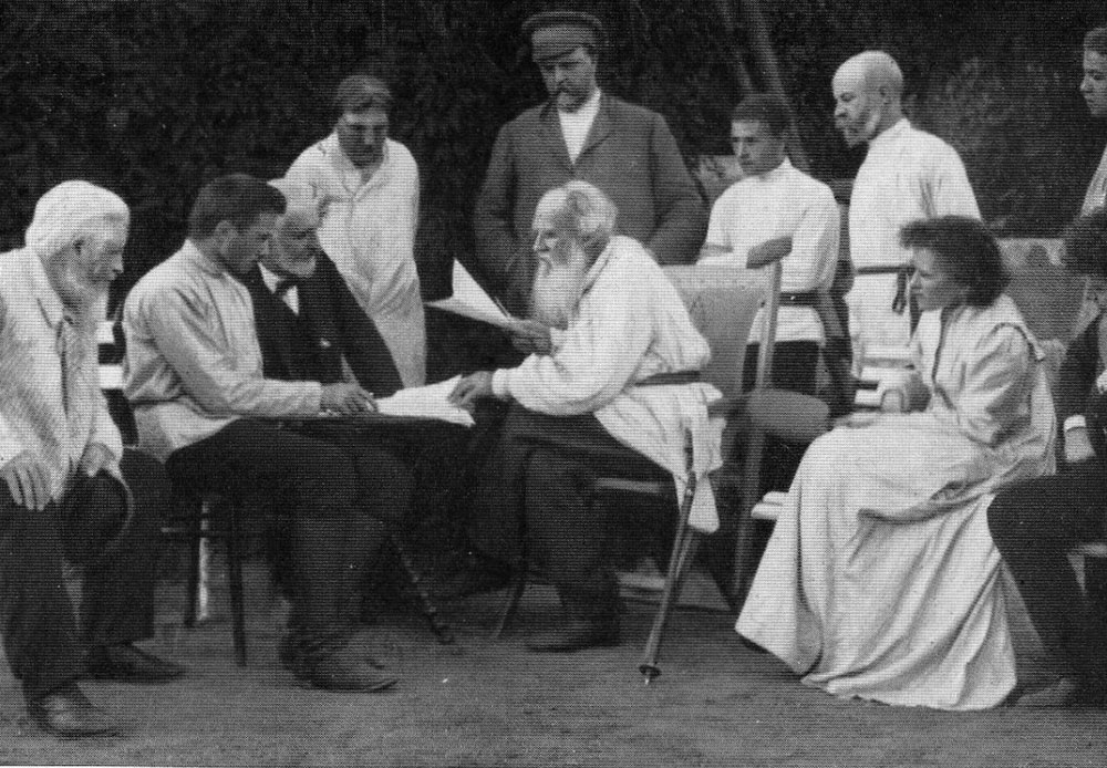 "Only people who are capable of loving strongly can also suffer great sorrow, but this same necessity of loving serves to counteract their grief and heals them" / 1910, Leo Tolstoy reading his works among friends