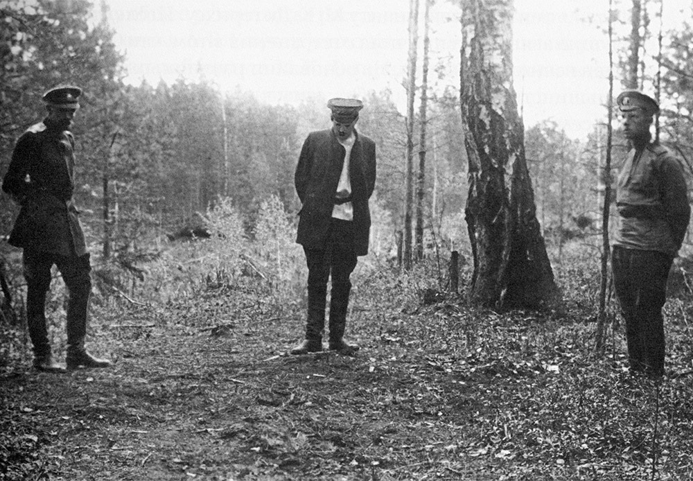 Ganina Yama (Ganya’s Pit). Investigator Nikolai Sokolov at the site of a bonfire. Nikolai Sokolov devoted his whole life to collecting documents and evidence relating to the murder of the Romanovs. His research provided the basis for the book “The Murder of the Imperial Family. From the Notes of Judicial Investigator N.A. Sokolov,” published in 1925, which, according to some, shows signs of third-party editorship. Because of this, Sokolov’s full authorship remains in doubt.