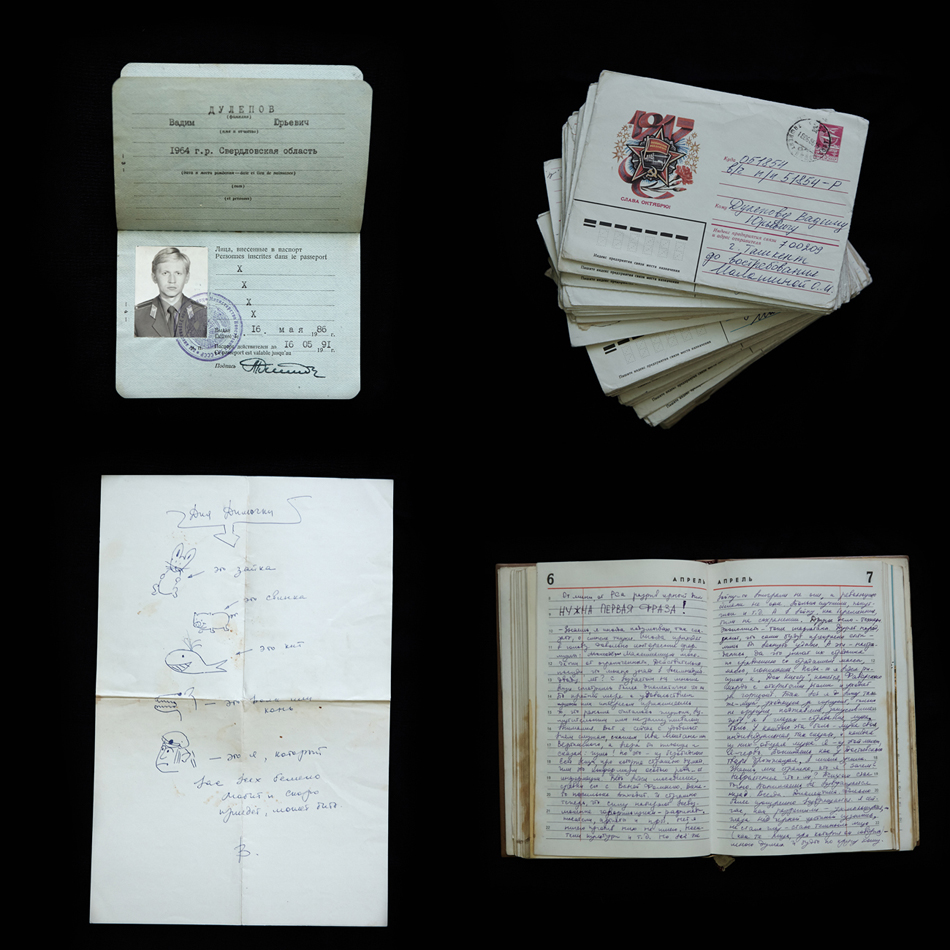 Passeport; lettres de son épouse; Lettre d&#039;Afghanistan; journal intime