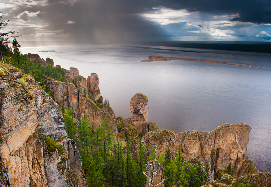 Russia also has some unique natural sites that must be seen to be believed, such as Lake Baikal, Mt. Elbrus, the Sakhalin Peninsula and the Altai Mountains. // Lena Pillars (Lenskie Stolbi) is the name given to a natural rock formation along the banks of the Lena river in far eastern Siberia. The pillars are 150-300m high, and were formed in some of the Cambrian era sea-basins.