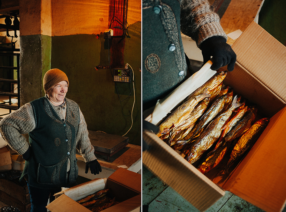 Nadežda Pavlovna radi u sušionici u Hužiru. Upravo ona prodaje poznatog Bajkalskog hladno-sušenog omula cijeloj zemlji.