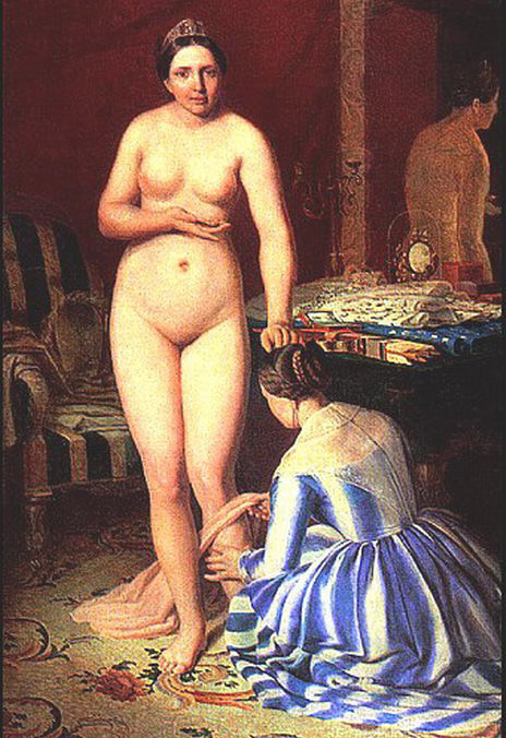 『服を着るディアナ』、アレクセイ・ヴェネツィアーノフ1840