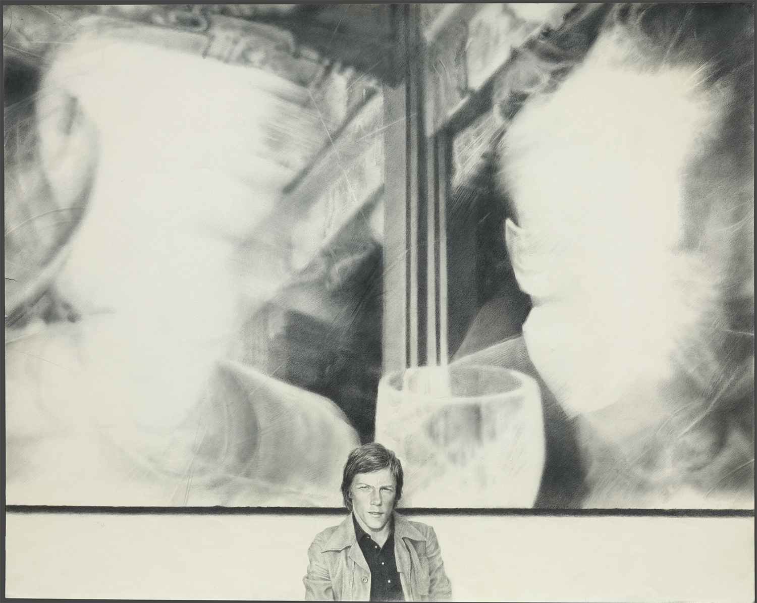 ゲッタ「絵画を背にした自画像」（1984）、国立トレチャコフ美術館