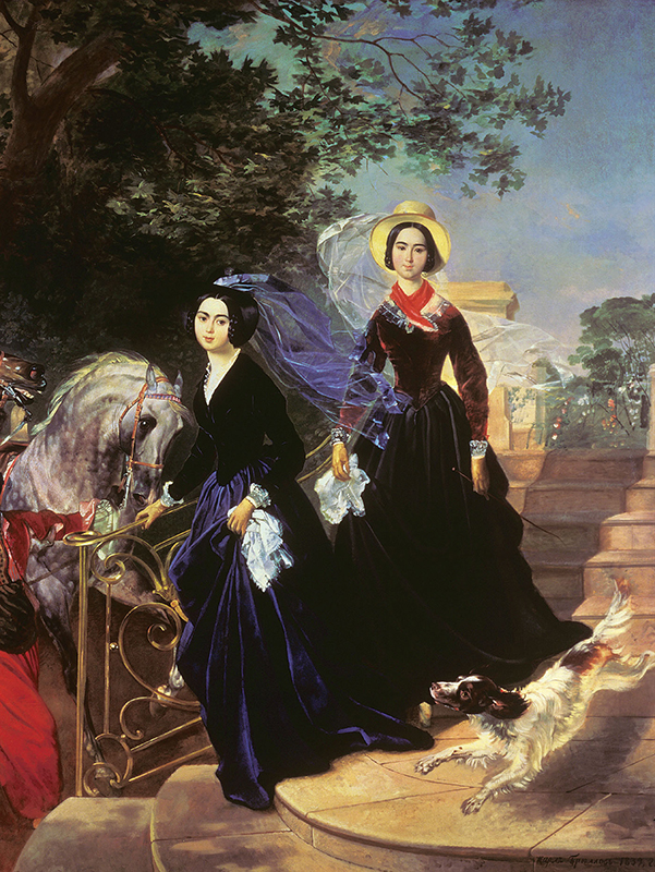 Ako se bolje pogledaju slike, vidjet će se promjene u ljepoti koje su se dogodile tijekom stoljeća. Portret sestara Šimariov, Karl Brjullov, 1839.