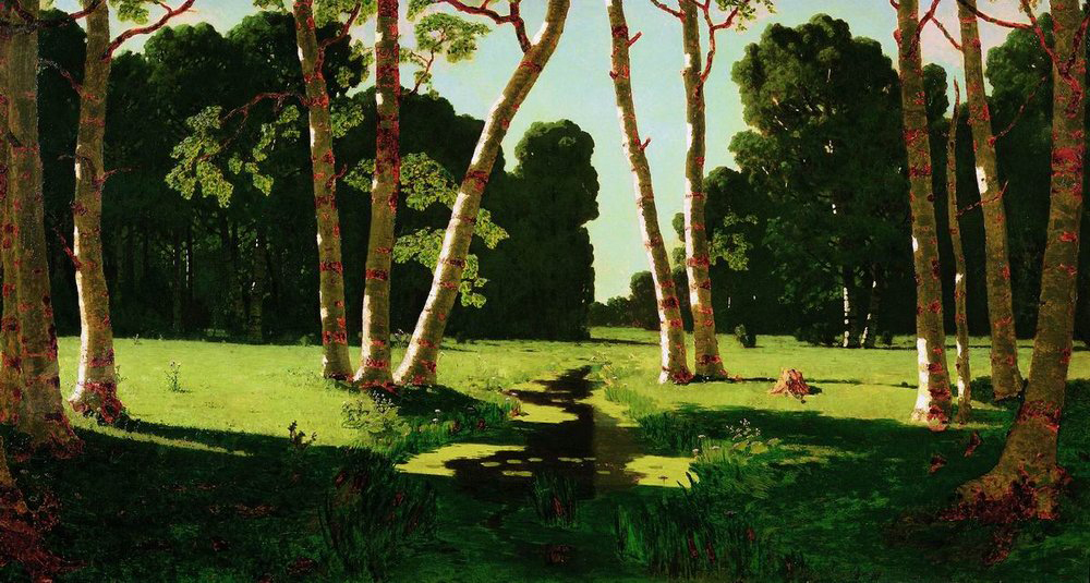 The summer splendor and happiness can be admired all year round thanks to these delightful paintings./A birch grove, 1879, Arkhip Kuindzhi.