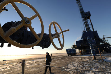Natural gas drilling rig "Yekaterina" at the Bovanenkovo field in the Yamal-Nenets Autonomous District.