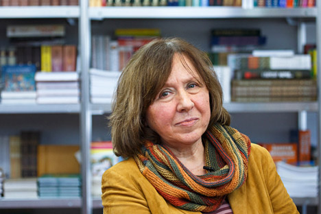 La scrittrice bielorussa Svetlana Aleksievich, vincitrice del Nobel per la Letteratura