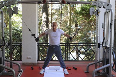 Predsjednik Rusije Vladimir Putin trenira u rezidenciji Bočarov Ručej u Sočiju. 