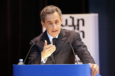 Nicolas Sarkozy lors de son intervention à  l’Institut d'État des relations internationales de Moscou.