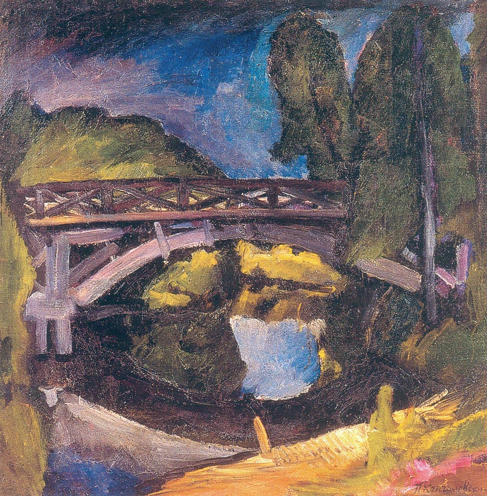 2. In the artist’s own works, the influence of Vincent van Gogh, Matisse and Cézanne is noticeable most of all. In Russia, Konchalovsky is referred to as “the main Cézannist” and is the only painter of that group who managed to move away from Cézanne’s influence to find his own style. // The bridge, 1911.