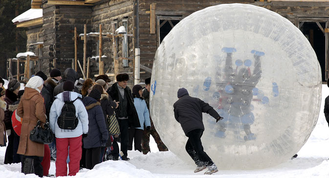 Der russische Winter lädt zu ungewöhnlichen Sportarten ein.