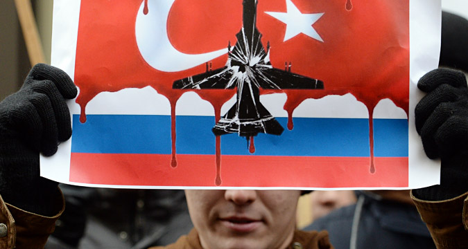 Manifestazione in Turchia vicino all’ambasciata russa.