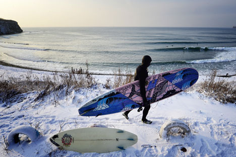 Região de Tchernichev é um dos destinos de surfistas no Extremo Oriente