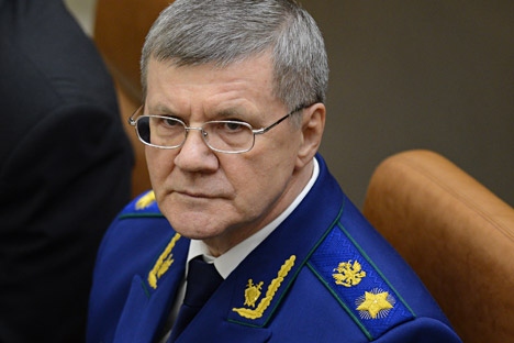 Yury Chaika, Prosecutor General of the Russian Federation, seen at a meeting of the Federation Council of the Federal Assembly of the Russian Federation.