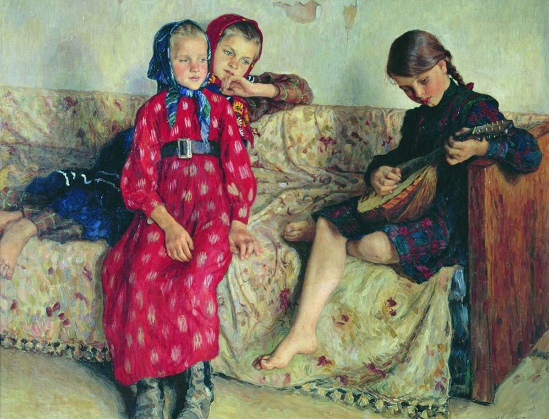　『村の友人』、ニコライ・ボグダノフ＝ベルスキー、1912年。