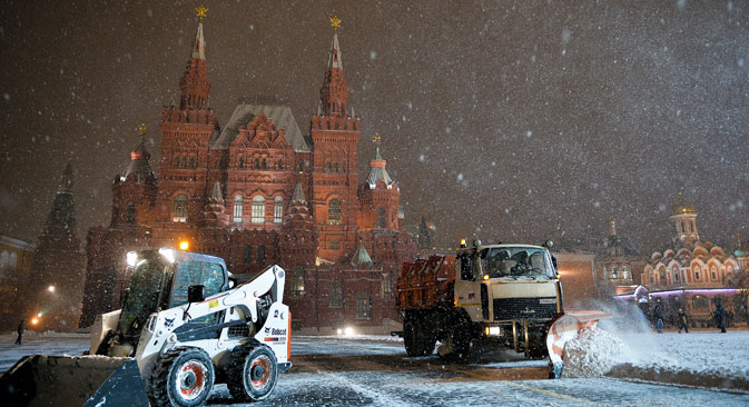 snow on Red Square