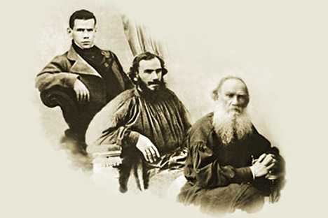 Leo Tolstoy in his youth, maturity, old age.