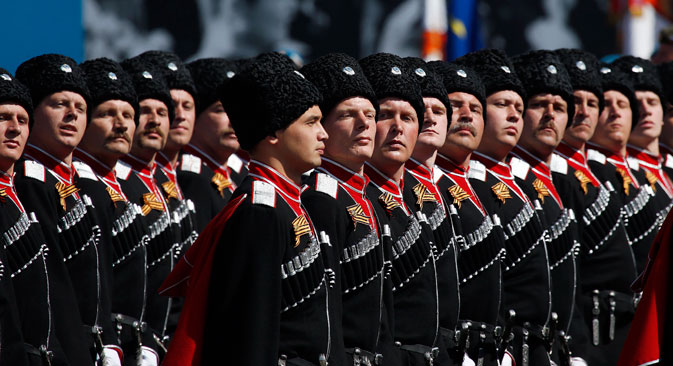 Russian Cossacks march