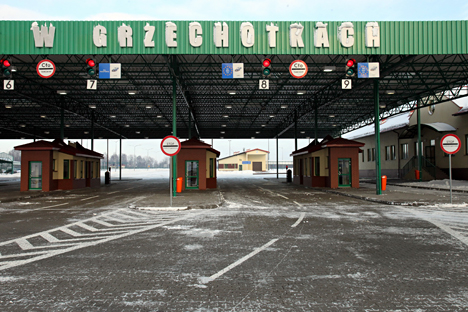 Mamonovo-2 border-crossing station for freight-and-passenger vehicles in the Kaliningrad Region on the border between the Russia and Poland. 