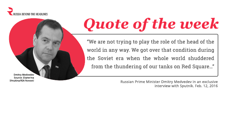 Russian Prime Minister Dmitry Medvedev in an interview with Sputnik.Through a diplomat’s eyes: Foreign Minister Sergei Lavrov in 7 quotes>>>