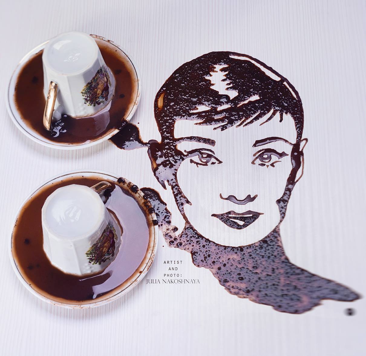 Audrey Hepburn — in a coffee version.