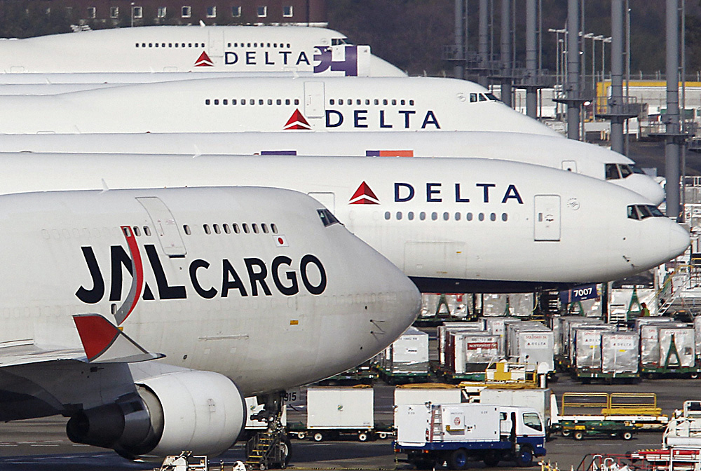 Les avions de la compagnie aérienne Delta Airlines. 